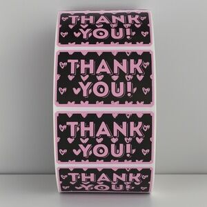 Thank You Stickers with Hearts – Cute Packaging Labels for Small Business Orders